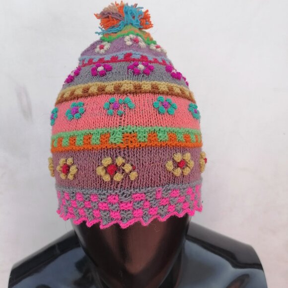 Chullo Beanie Hat Knitted Wool Winter Warm - Picture 5 of 8